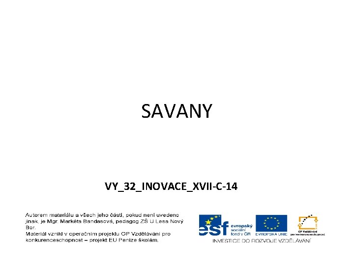 SAVANY VY_32_INOVACE_XVII-C-14 