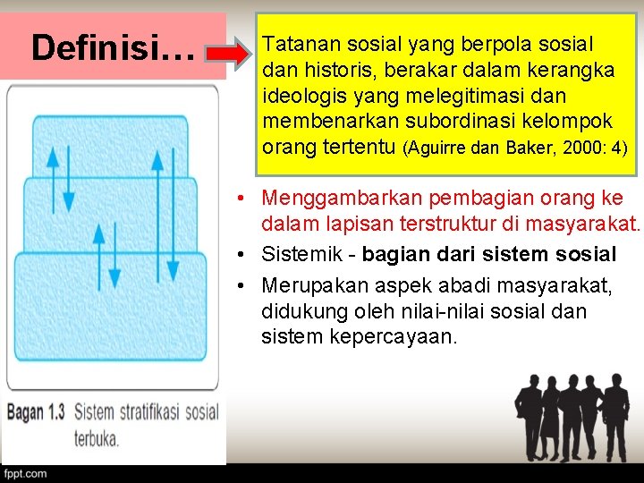 Definisi… Tatanan sosial yang berpola sosial dan historis, berakar dalam kerangka ideologis yang melegitimasi