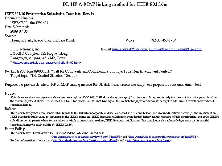 DL HF A-MAP linking method for IEEE 802. 16 m IEEE 802. 16 Presentation