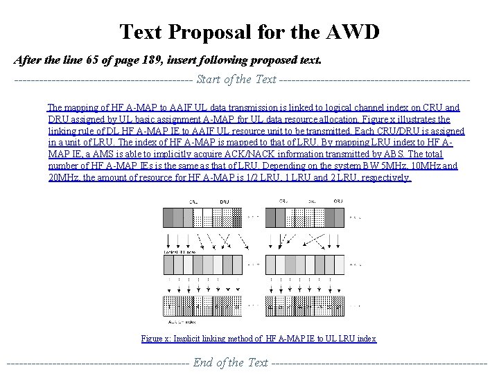 Text Proposal for the AWD After the line 65 of page 189, insert following