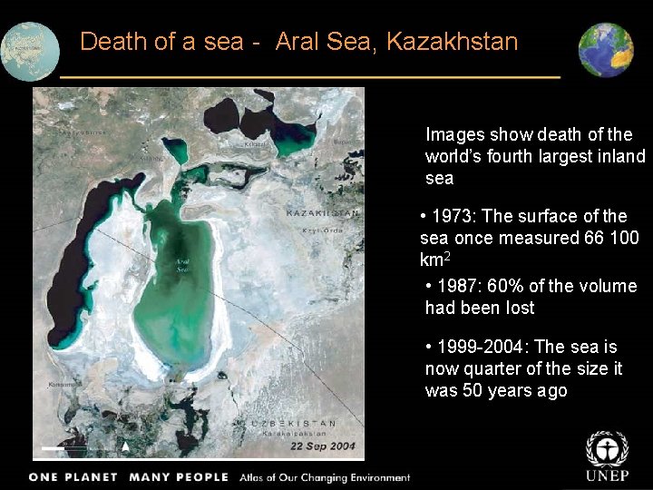 Death of a sea - Aral Sea, Kazakhstan Images show death of the world’s