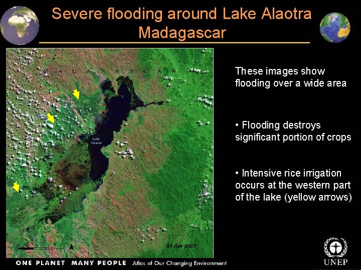 Severe flooding around Lake Alaotra Madagascar These images show flooding over a wide area