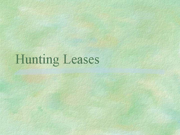 Hunting Leases 