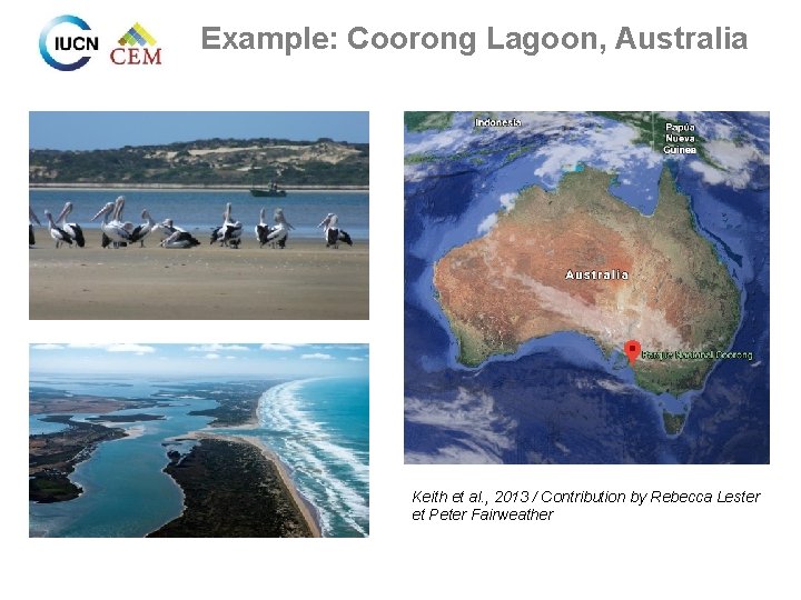 Example: Coorong Lagoon, Australia Keith et al. , 2013 / Contribution by Rebecca Lester