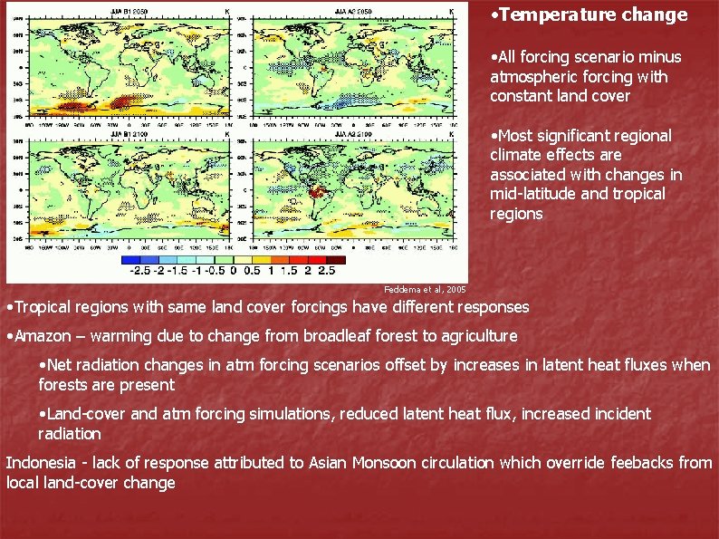  • Temperature change • All forcing scenario minus atmospheric forcing with constant land