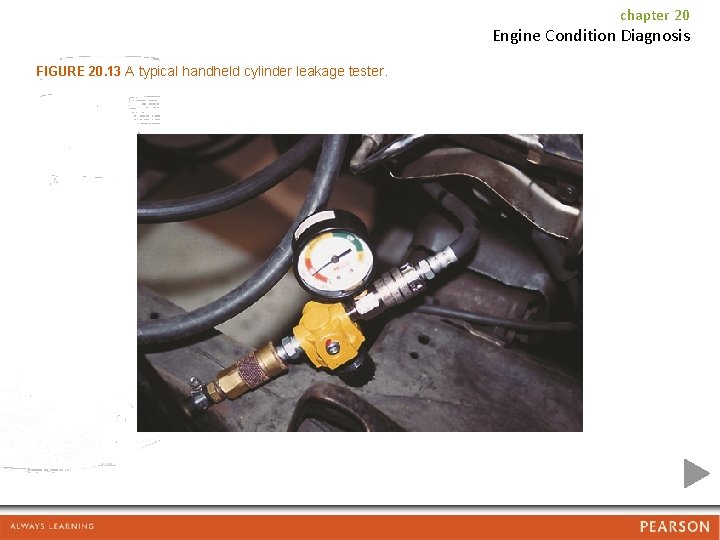 chapter 20 Engine Condition Diagnosis FIGURE 20. 13 A typical handheld cylinder leakage tester.