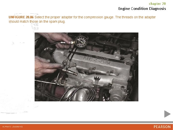 chapter 20 Engine Condition Diagnosis UNFIGURE 20. 06 Select the proper adapter for the