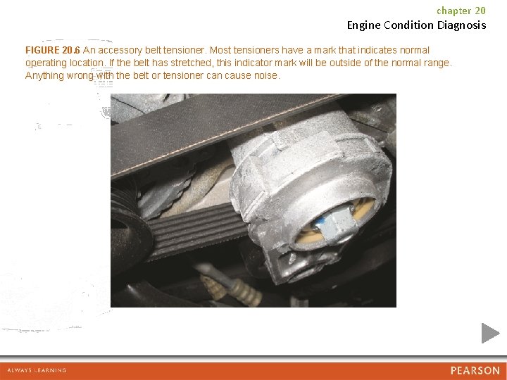 chapter 20 Engine Condition Diagnosis FIGURE 20. 6 An accessory belt tensioner. Most tensioners