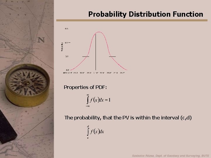 Probability Distribution Function Properties of PDF: The probability, that the PV is within the