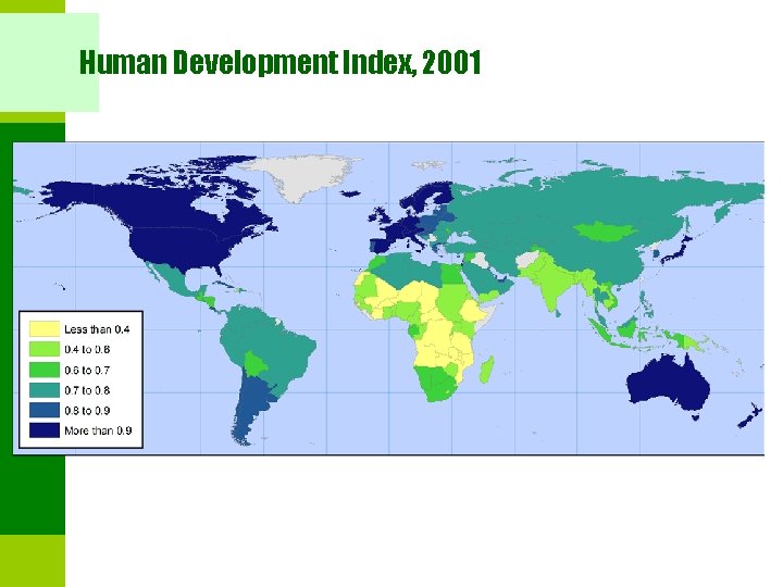 Human Development Index, 2001 