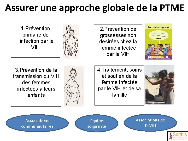 Assurer une approche globale de la PTME 1. Prévention primaire de l’infection par le