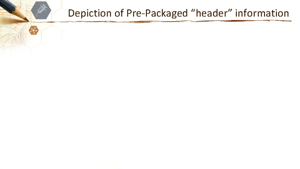Depiction of Pre-Packaged “header” information 