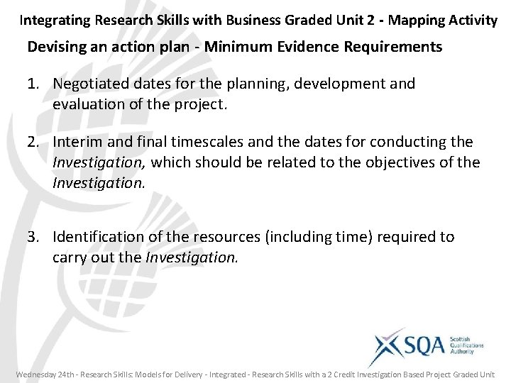 Integrating Research Skills with Business Graded Unit 2 - Mapping Activity Devising an action