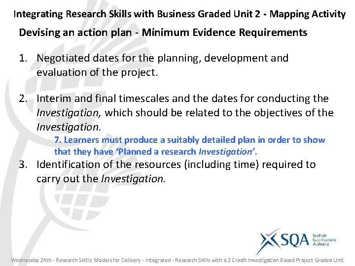 Integrating Research Skills with Business Graded Unit 2 - Mapping Activity Devising an action