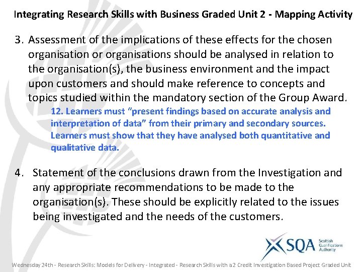 Integrating Research Skills with Business Graded Unit 2 - Mapping Activity 3. Assessment of