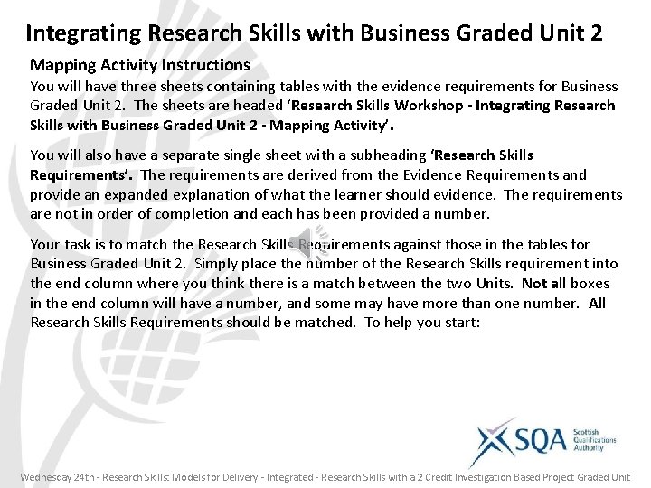 Integrating Research Skills with Business Graded Unit 2 Mapping Activity Instructions You will have
