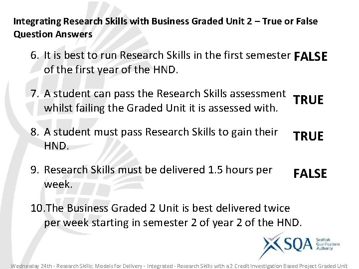 Integrating Research Skills with Business Graded Unit 2 – True or False Question Answers