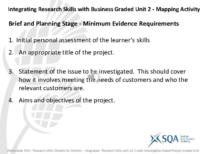 Integrating Research Skills with Business Graded Unit 2 - Mapping Activity Brief and Planning