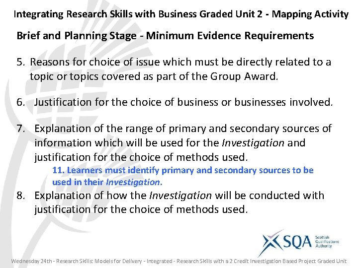 Integrating Research Skills with Business Graded Unit 2 - Mapping Activity Brief and Planning