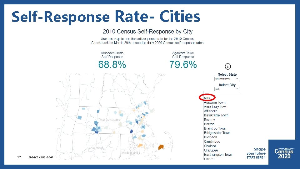 Self-Response Rate- Cities 12 2020 CENSUS. GOV 