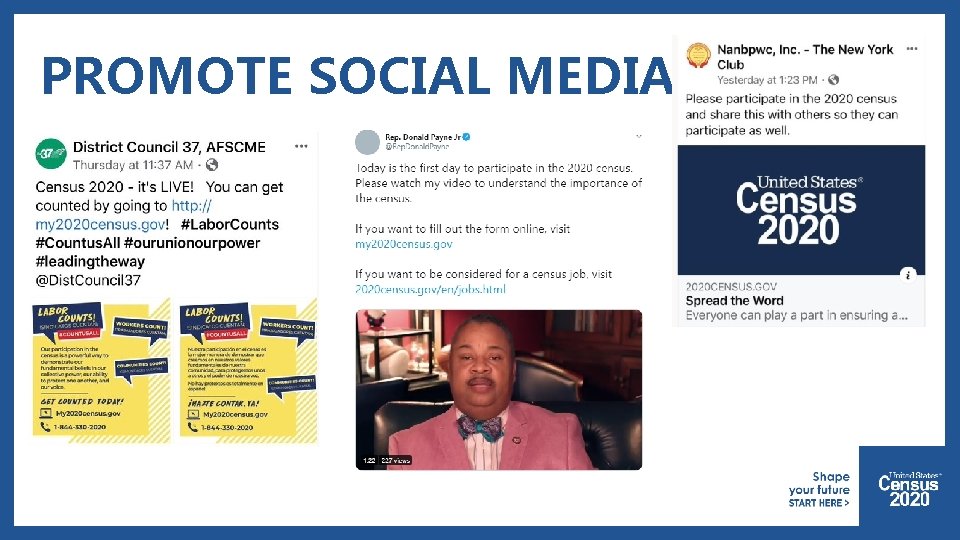 PROMOTE SOCIAL MEDIA 2020 CENSUS. GOV 