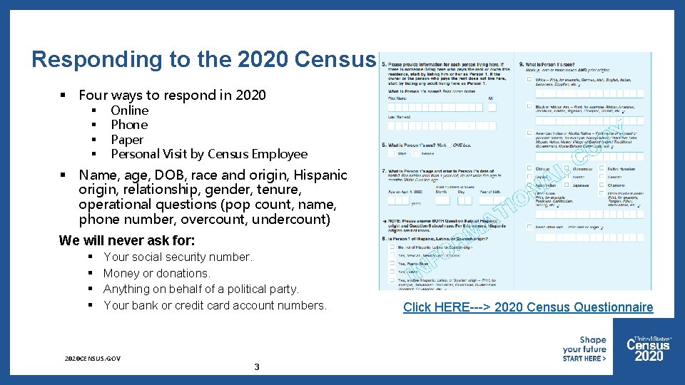 Responding to the 2020 Census § Four ways to respond in 2020 § §