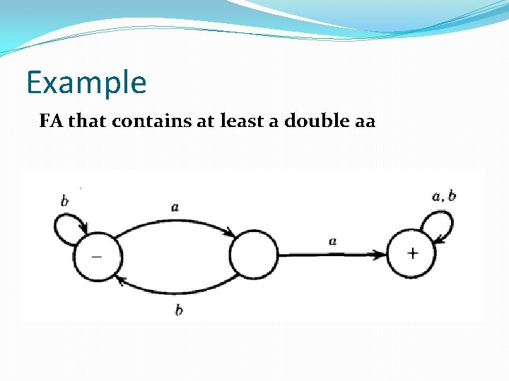 Example FA that contains at least a double aa 
