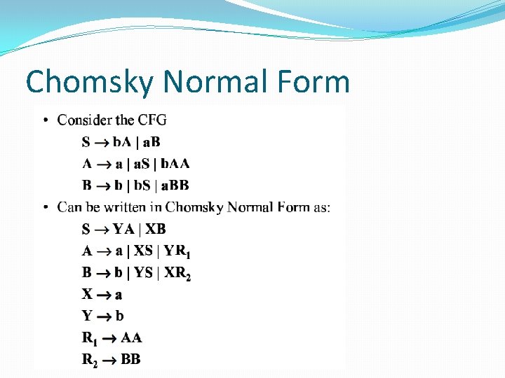 Chomsky Normal Form 