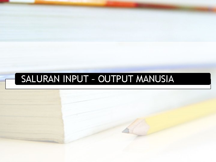 SALURAN INPUT – OUTPUT MANUSIA 