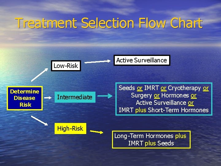 Treatment Selection Flow Chart Low-Risk Determine Disease Risk Intermediate High-Risk Active Surveillance Seeds or