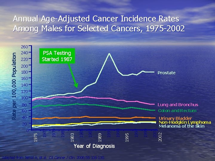 260 240 PSA Testing Started 1987 220 200 180 Prostate 160 140 120 100