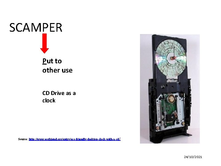 SCAMPER Put to other use CD Drive as a clock Source: http: //www. ecofriend.