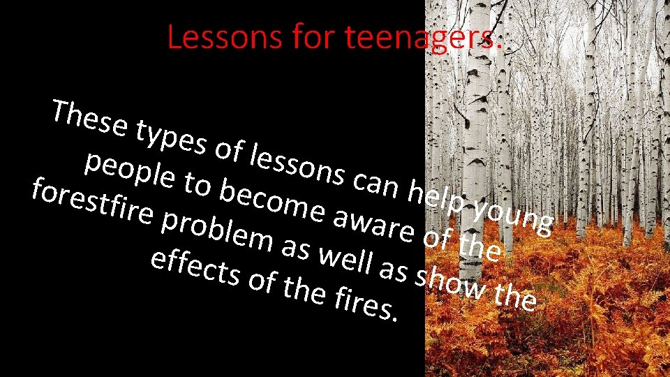 Lessons for teenagers. These types o f lesso peopl n s e can he
