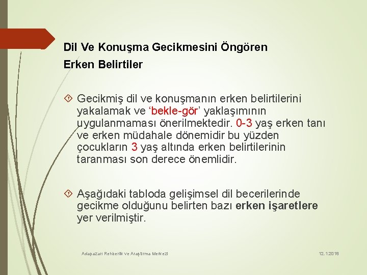 Dil Ve Konuşma Gecikmesini Öngören Erken Belirtiler Gecikmiş dil ve konuşmanın erken belirtilerini yakalamak