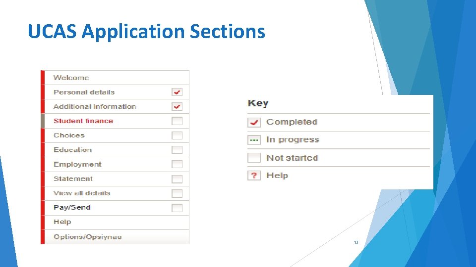 UCAS Application Sections 13 