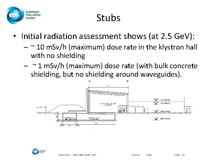 Stubs • Initial radiation assessment shows (at 2. 5 Ge. V): – ~ 10 Stubs • Initial radiation assessment shows (at 2. 5 Ge. V): – ~ 10