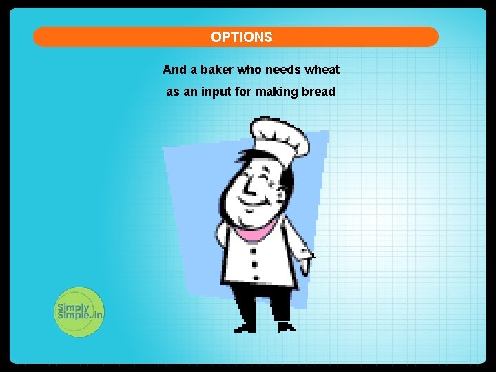 OPTIONS And a baker who needs wheat as an input for making bread 