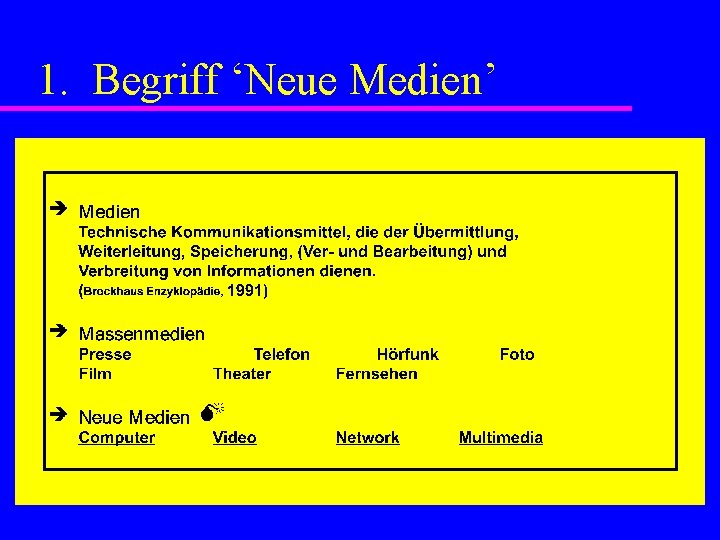 1. Begriff ‘Neue Medien’ 