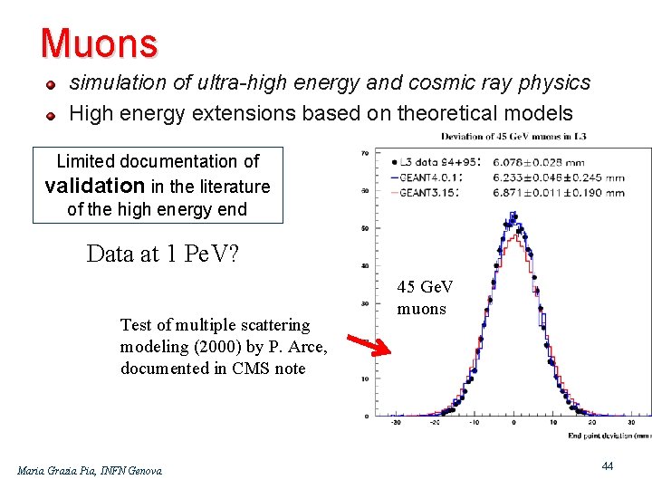 Muons simulation of ultra-high energy and cosmic ray physics High energy extensions based on