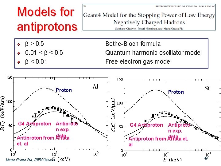Models for antiprotons > 0. 5 0. 01 < < 0. 5 < 0.