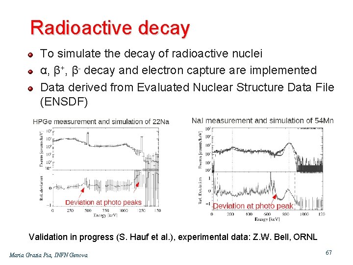 Radioactive decay To simulate the decay of radioactive nuclei α, β+, β decay and