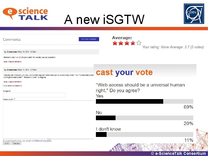 A new i. SGTW © e-Science. Talk Consortium 