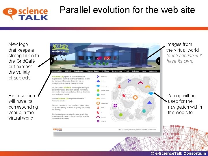 Parallel evolution for the web site New logo that keeps a strong link with