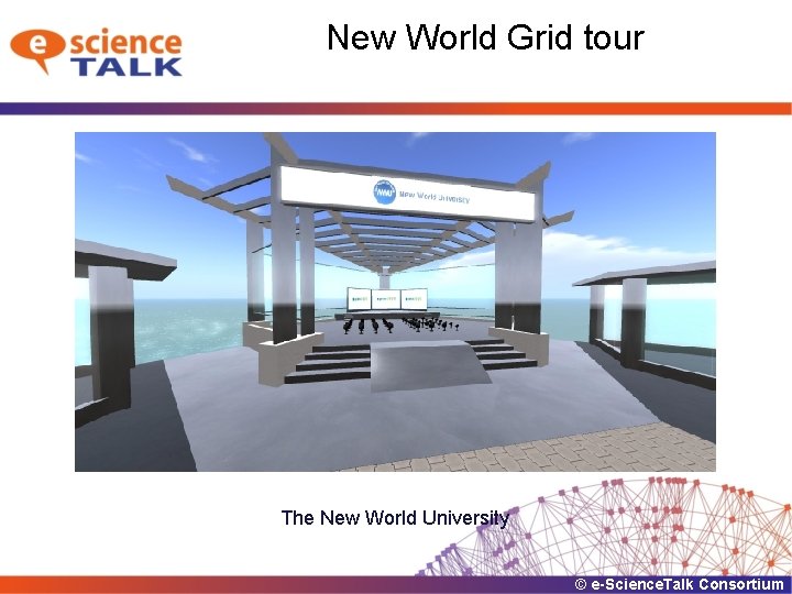 New World Grid tour The New World University © e-Science. Talk Consortium 