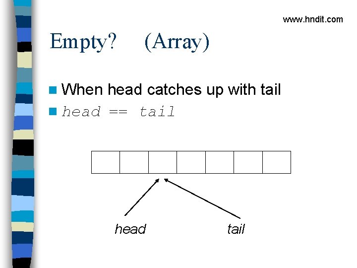 www. hndit. com Empty? (Array) n When head catches up with tail n head