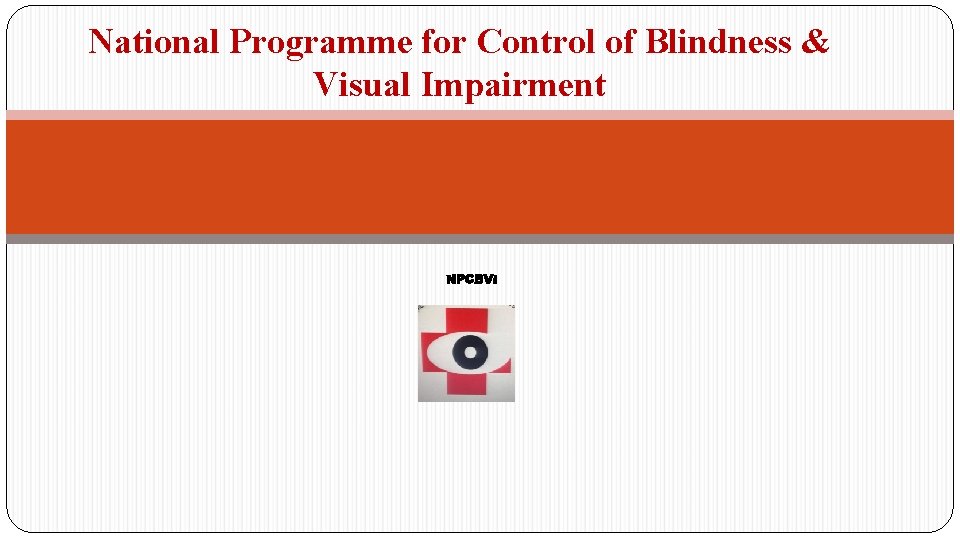 National Programme for Control of Blindness & Visual Impairment 