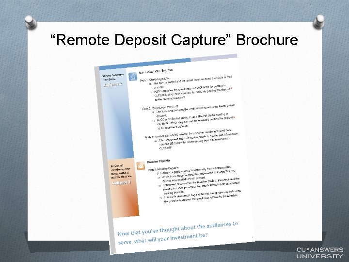 “Remote Deposit Capture” Brochure 