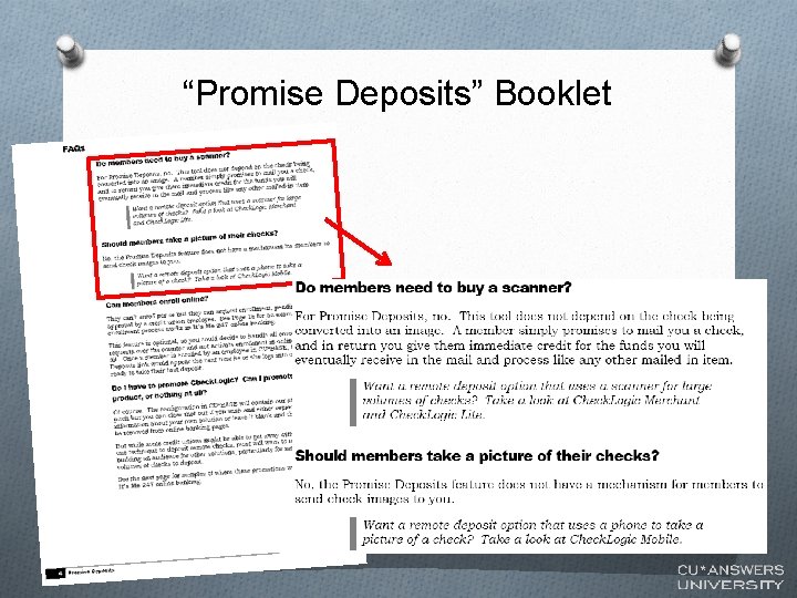 “Promise Deposits” Booklet 