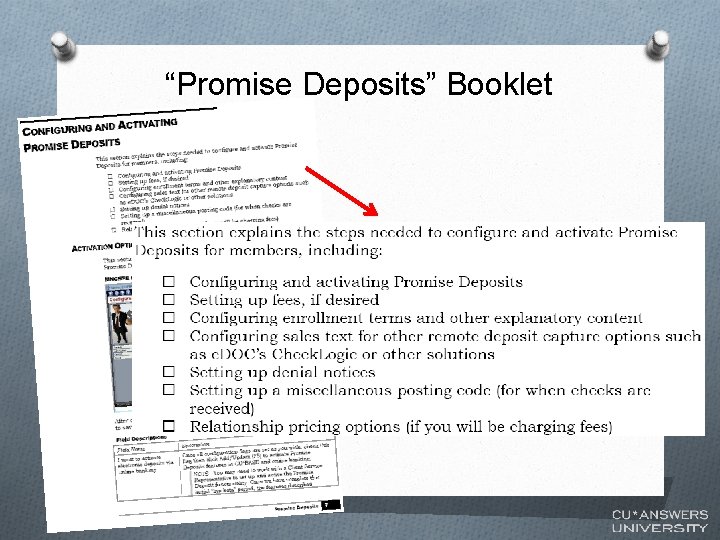 “Promise Deposits” Booklet 