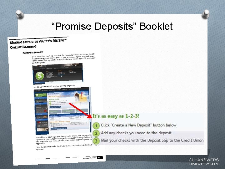 “Promise Deposits” Booklet 